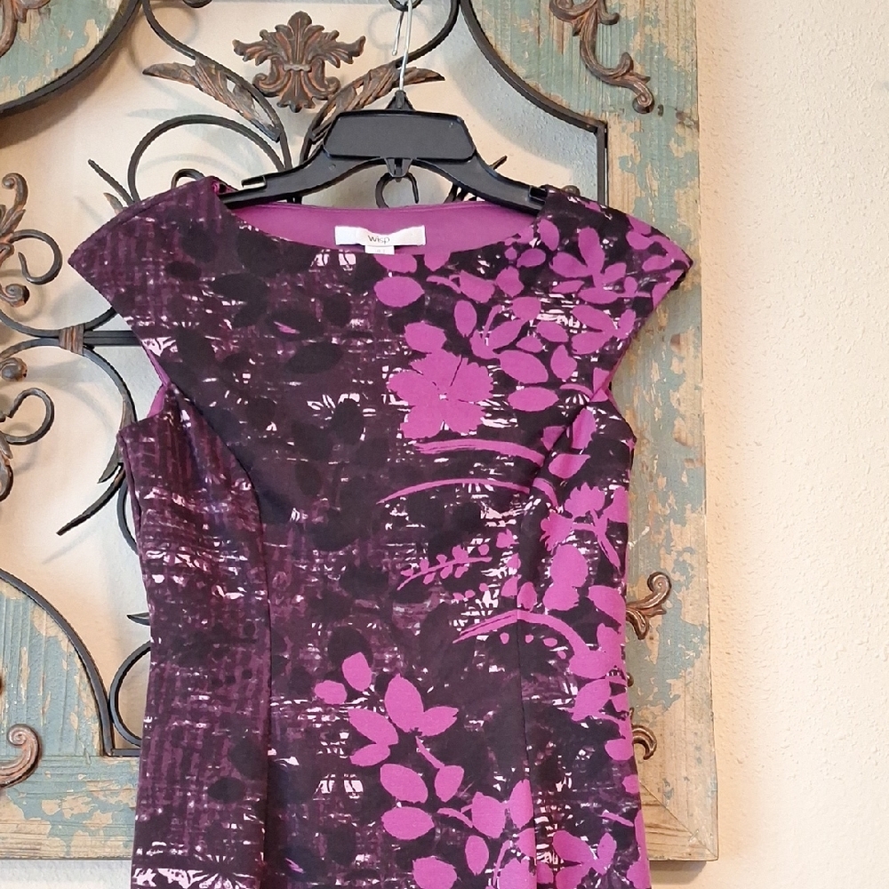 WISP Purple Sheath Midi Dress with Crew Neck. NWOT Size 2 - Picture 4 of 8